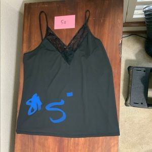 Black V-neck lacy top